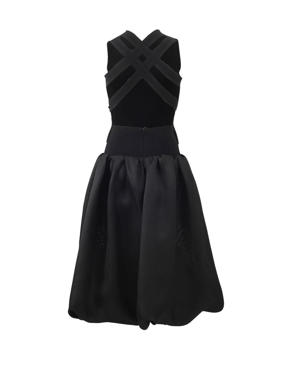 OSCAR DE LA RENTA-Open Back Jersey Dress-BLACK