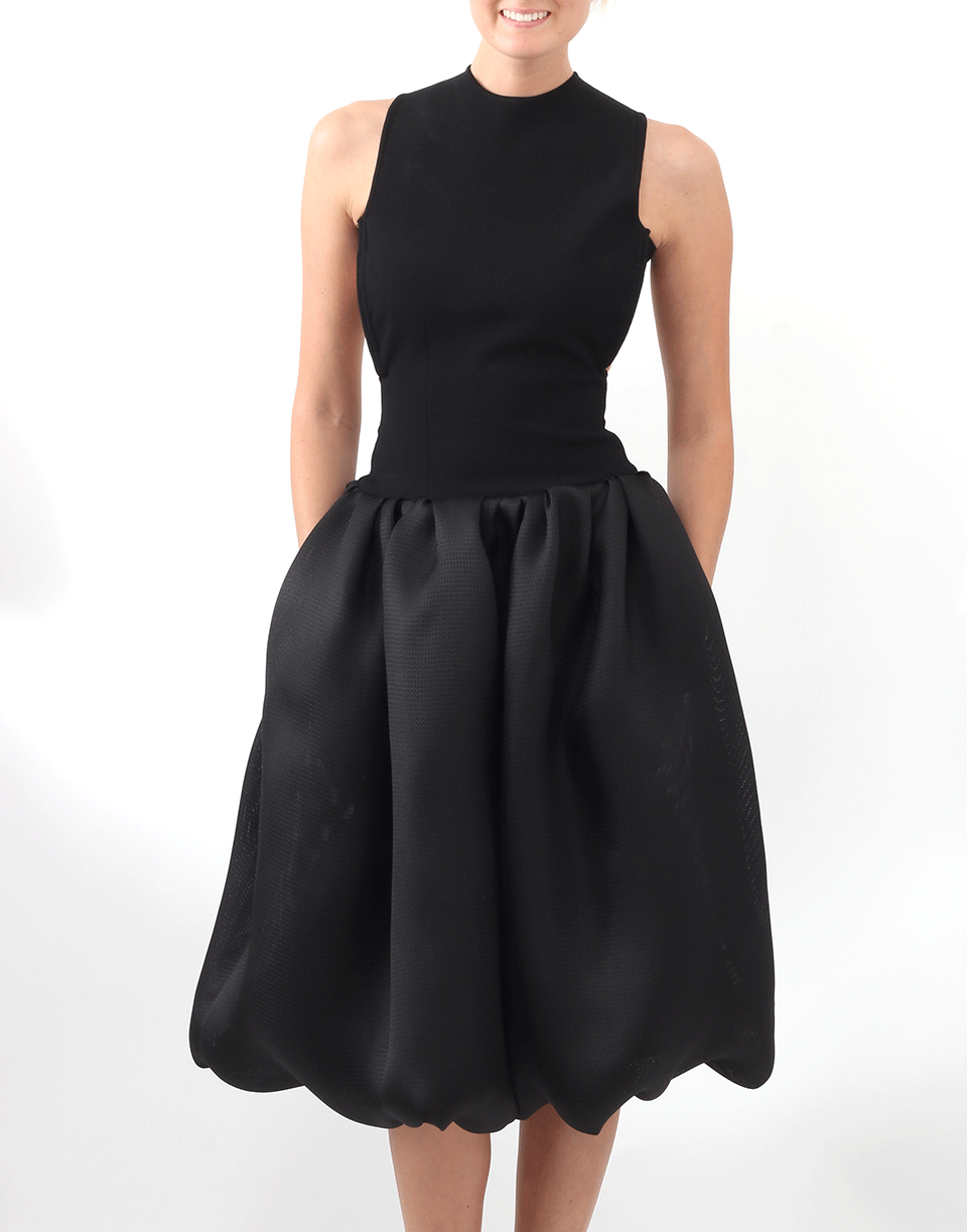 OSCAR DE LA RENTA-Open Back Jersey Dress-BLACK