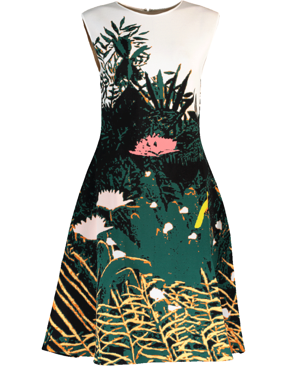 OSCAR DE LA RENTA-Fit And Flare Intarsia Dress-