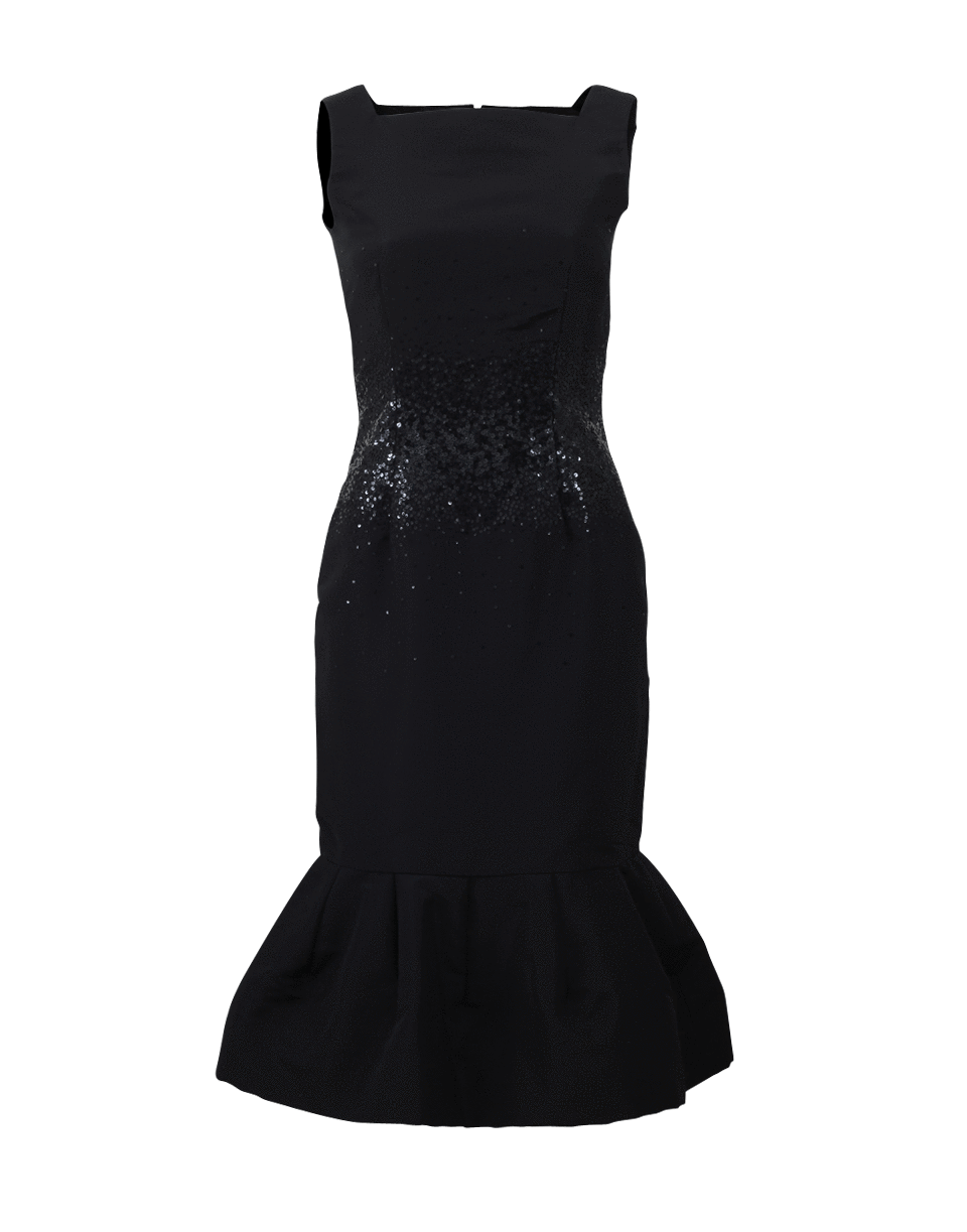 OSCAR DE LA RENTA-Flared Sequin Dress-