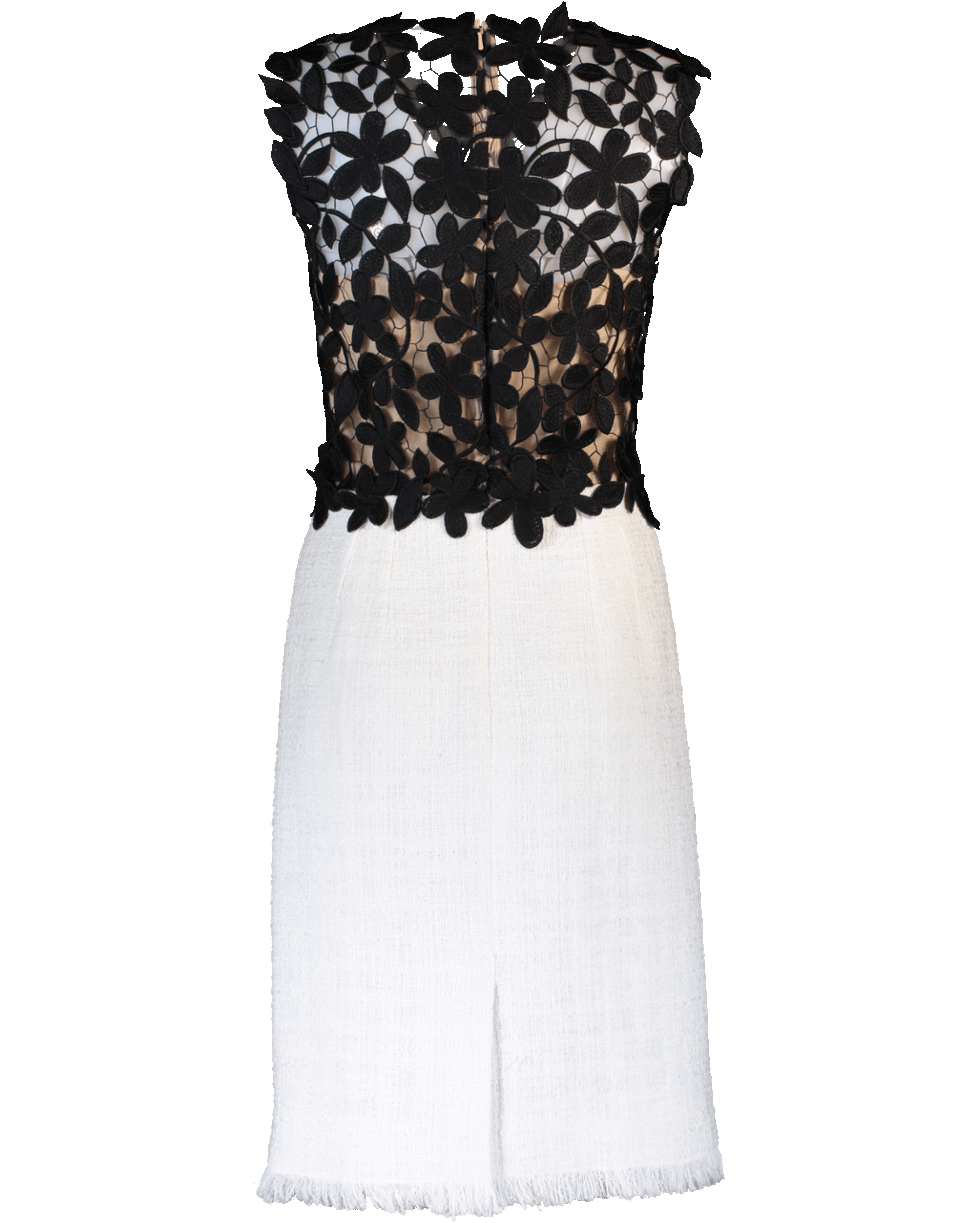 Floral Lace TopTweed Dress CLOTHINGDRESSCASUAL OSCAR DE LA RENTA   