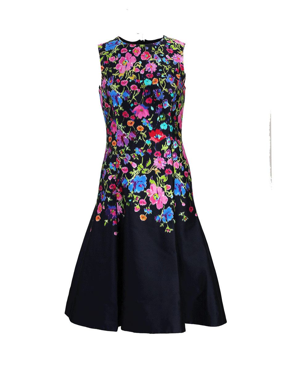 OSCAR DE LA RENTA-Floral Mikado Dress-