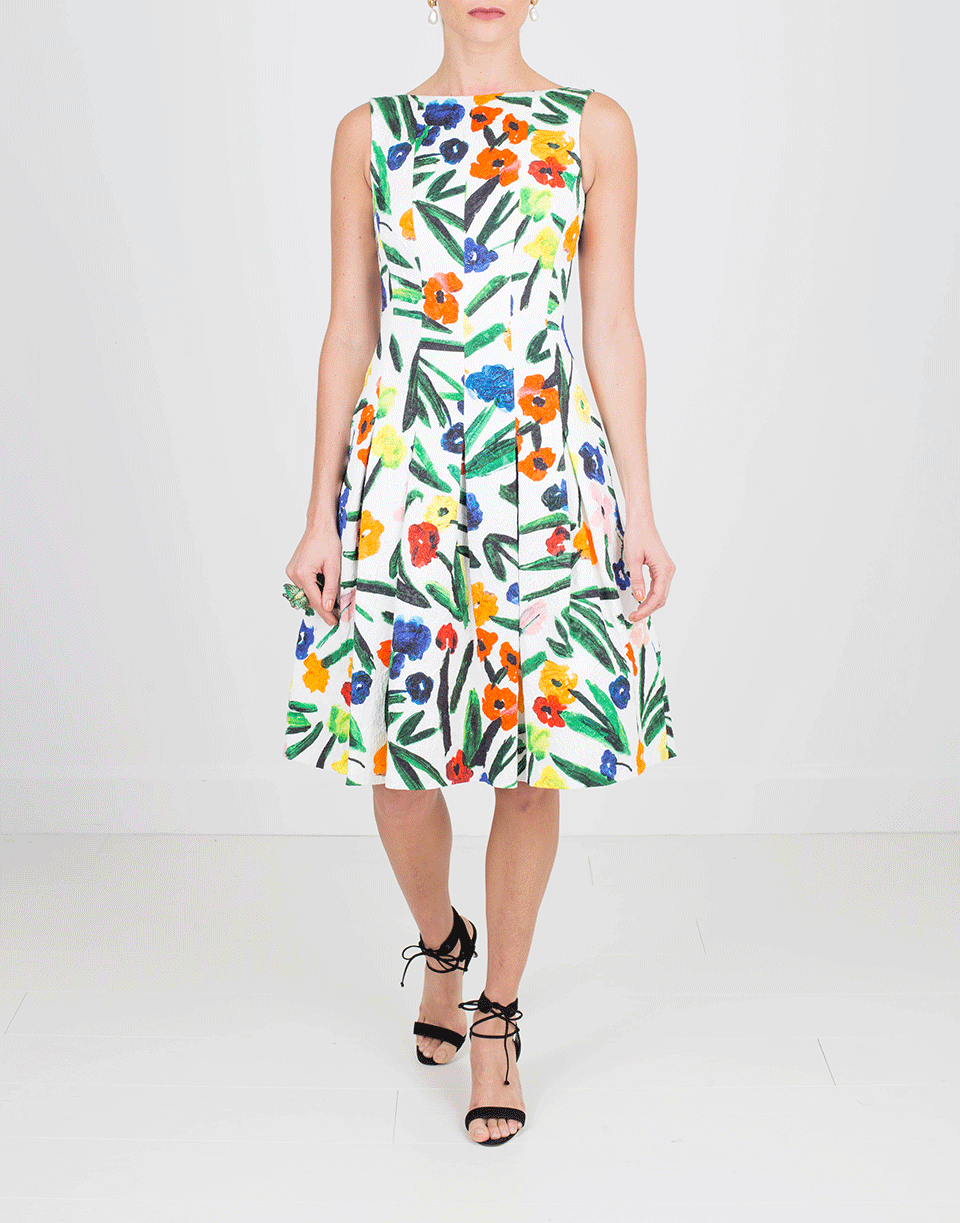 OSCAR DE LA RENTA-Floral Print Dress-