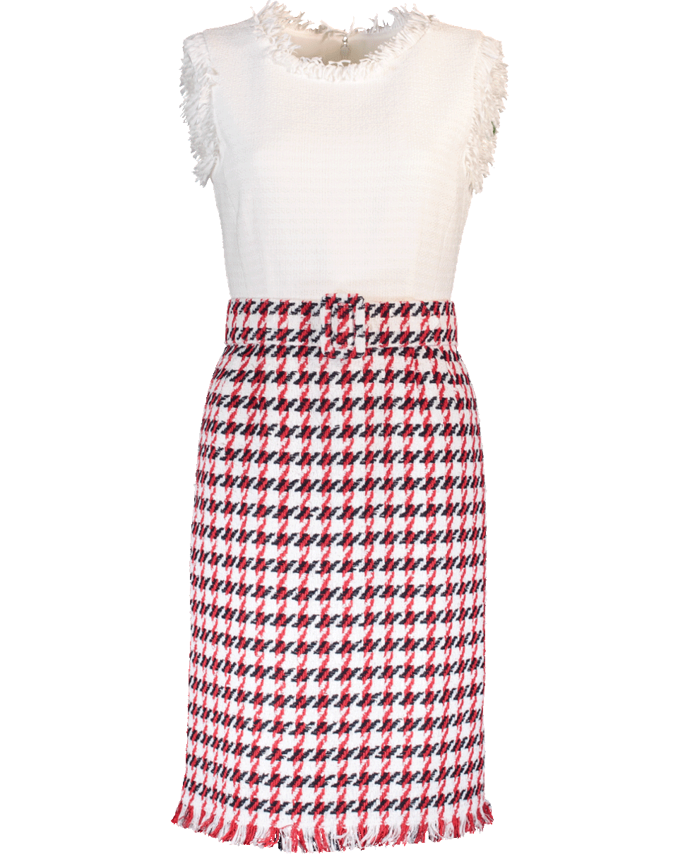 Houndstooth Dress With Ivory Top CLOTHINGDRESSCASUAL OSCAR DE LA RENTA   