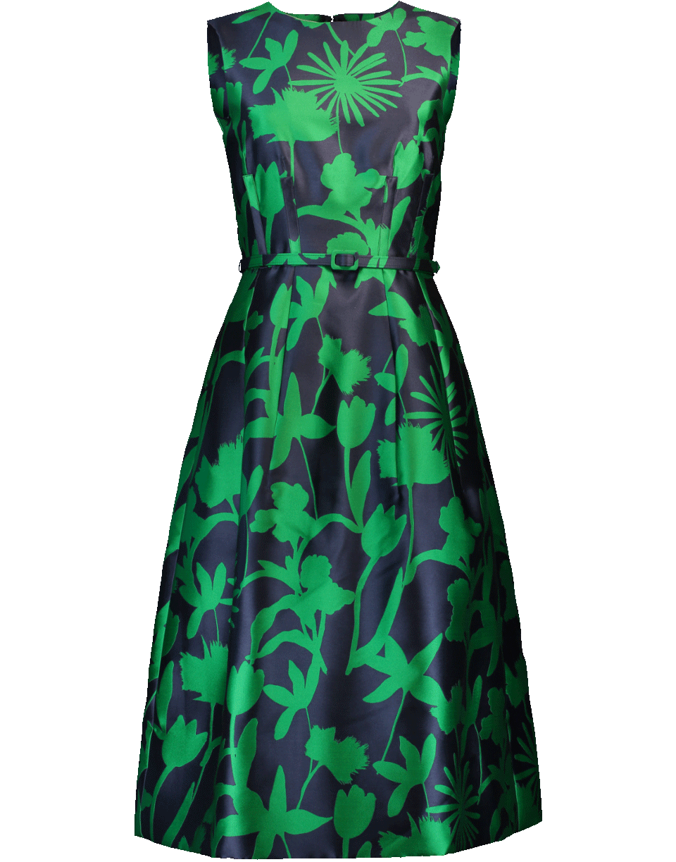 OSCAR DE LA RENTA-Mikado Floral Dress-