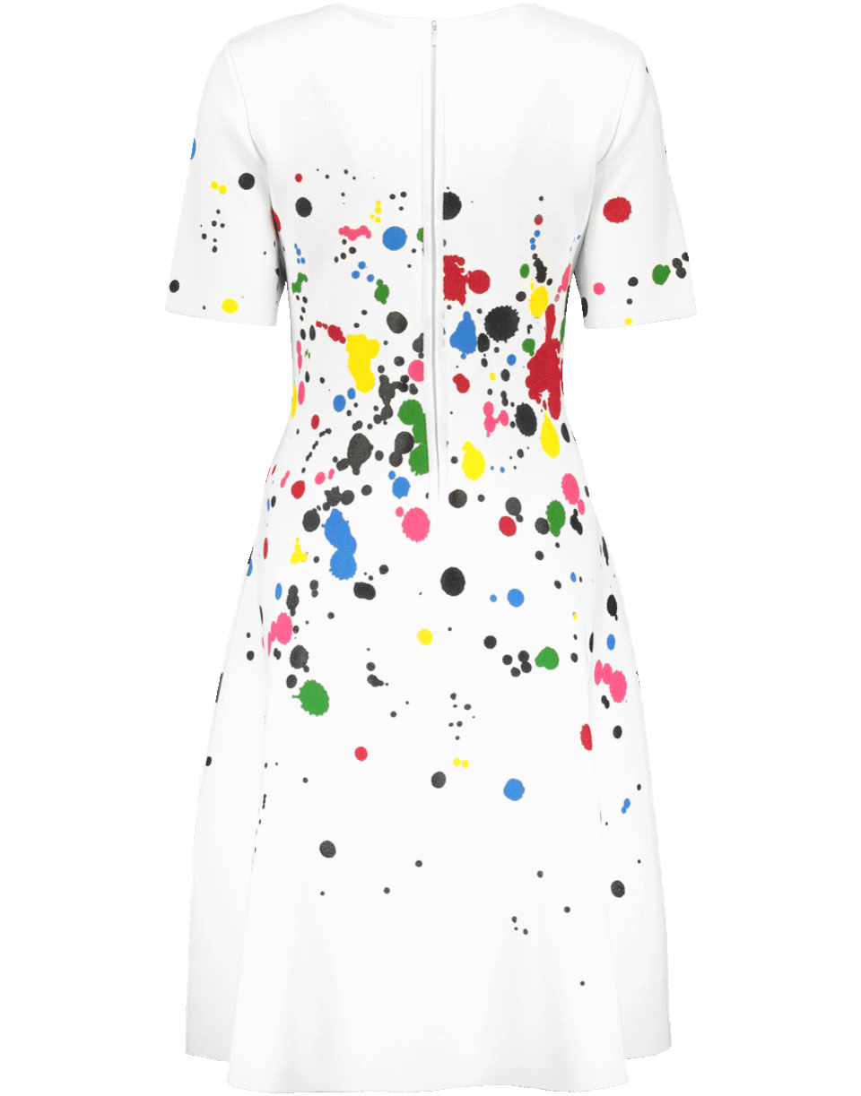 OSCAR DE LA RENTA-Paint Splatter Knit Dress-