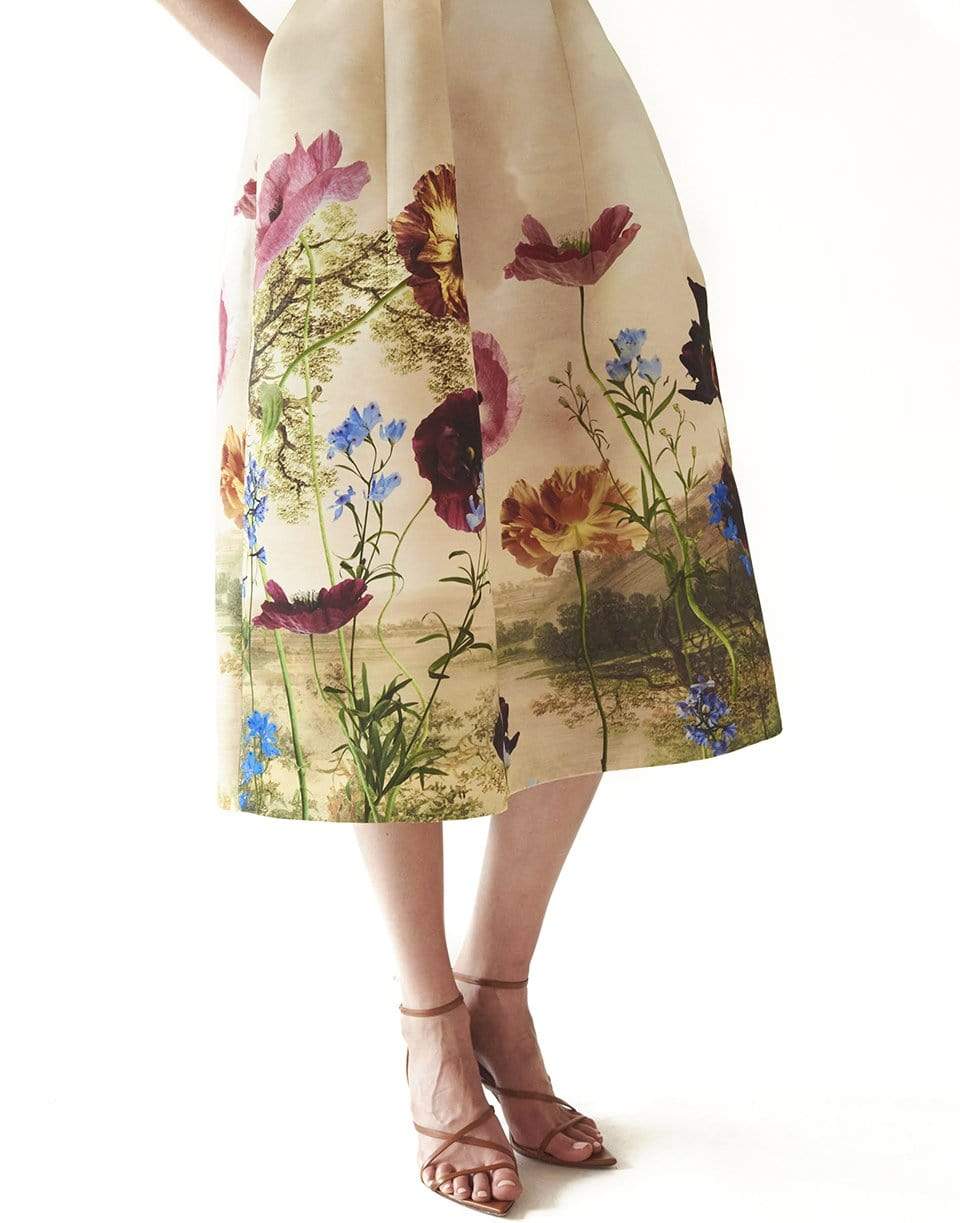 OSCAR DE LA RENTA-Sleeveless Jewel Neck Skirt Dress-