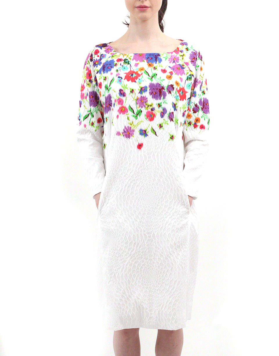 OSCAR DE LA RENTA-Cloque Floral Dress-