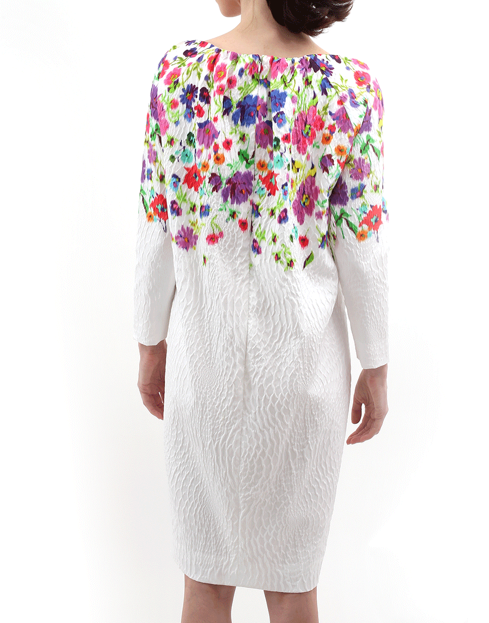 OSCAR DE LA RENTA-Cloque Floral Dress-