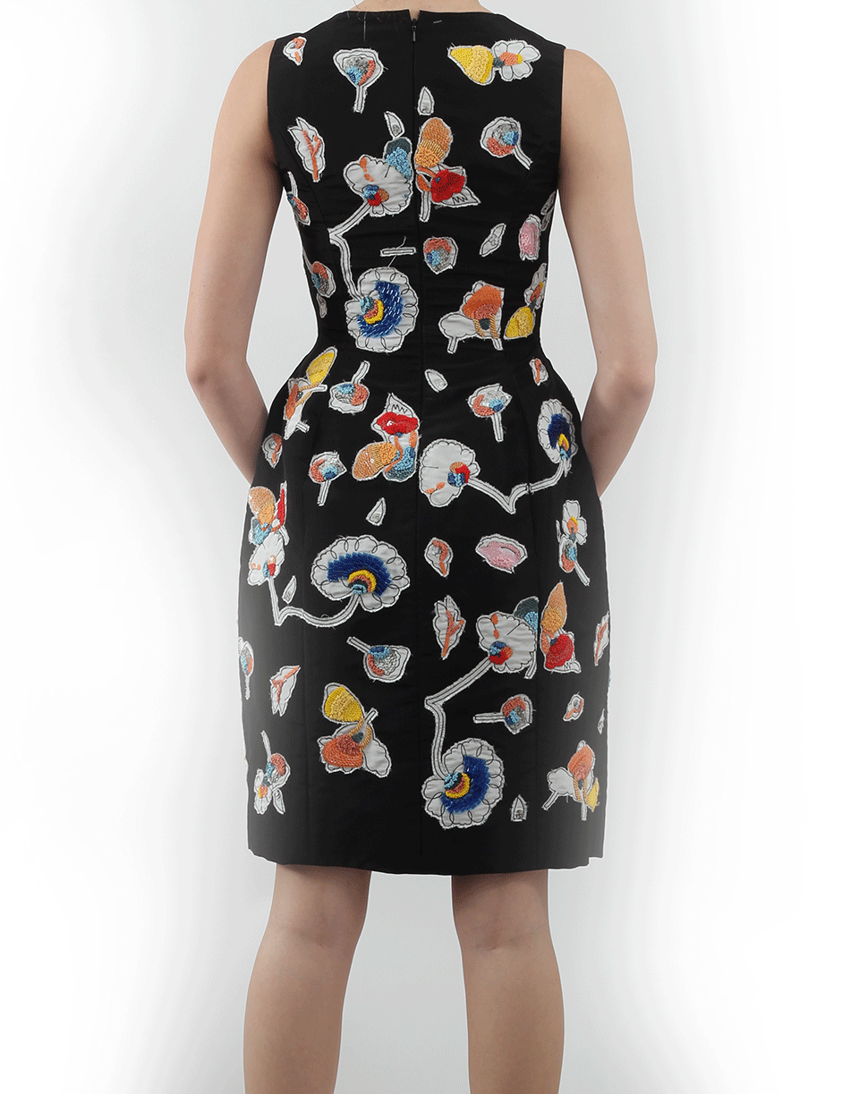 OSCAR DE LA RENTA-Embroidered Faille Dress-
