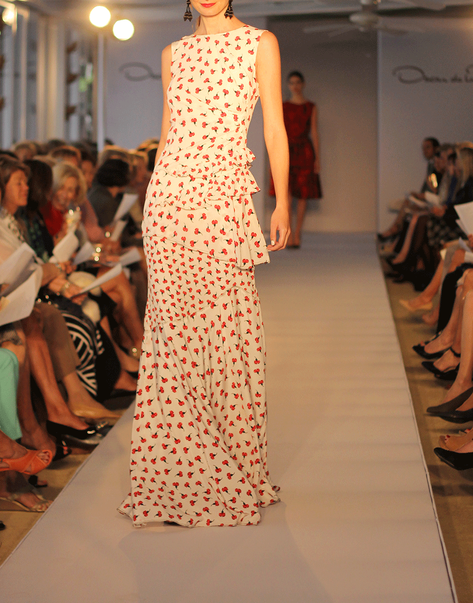 OSCAR DE LA RENTA-Carnation Print Gown-RUBY