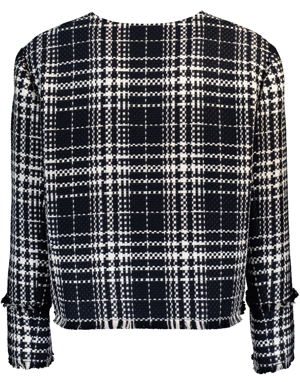 OSCAR DE LA RENTA-Tweed Jacket-NVY/IVRY