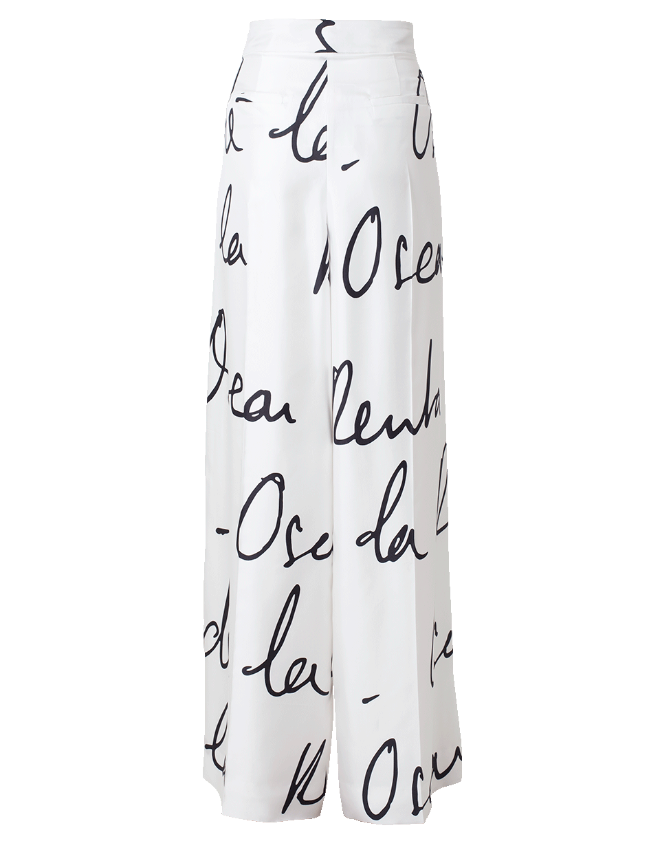 OSCAR DE LA RENTA-Signature Wide Leg Pant-WHITE