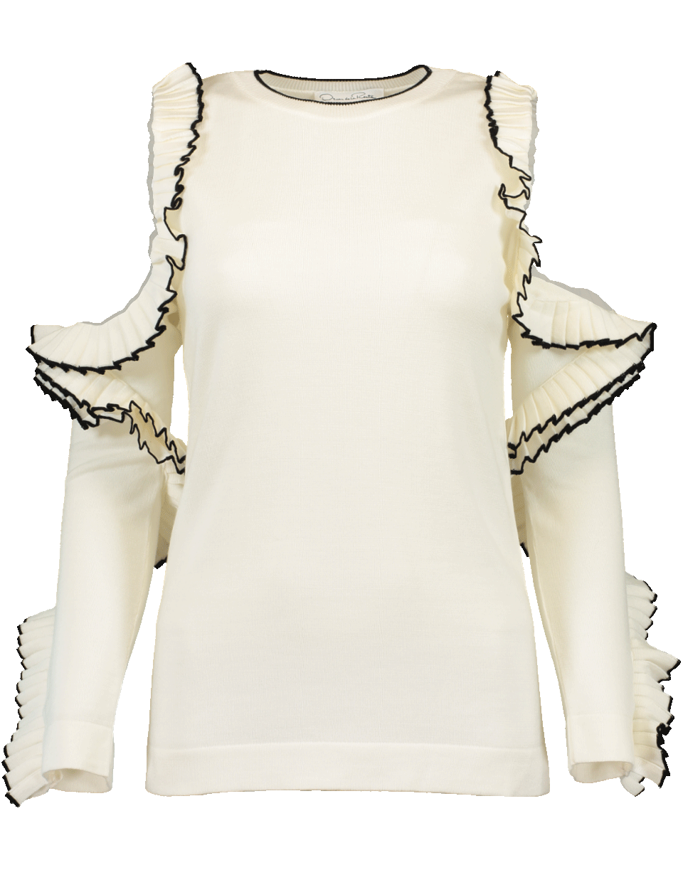 OSCAR DE LA RENTA-Cold Shoulder Knit Top-