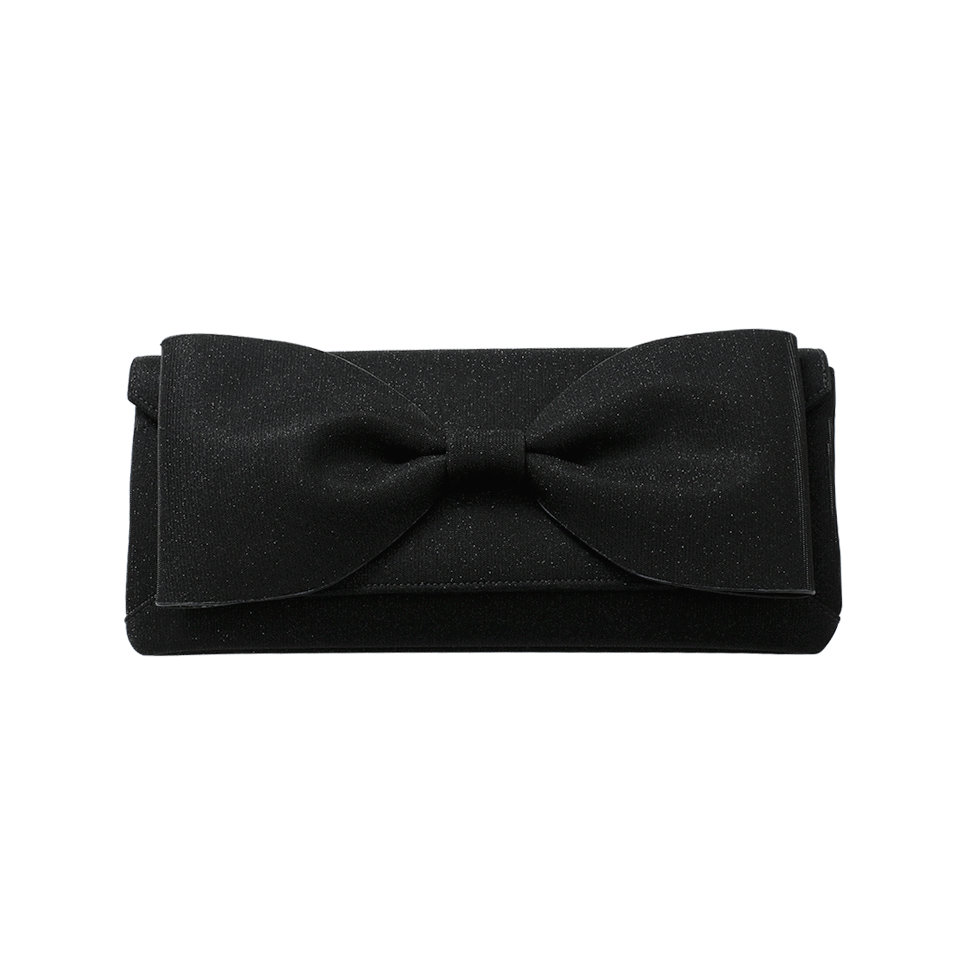 OSCAR DE LA RENTA-Envelope Bow Clutch-BLACK