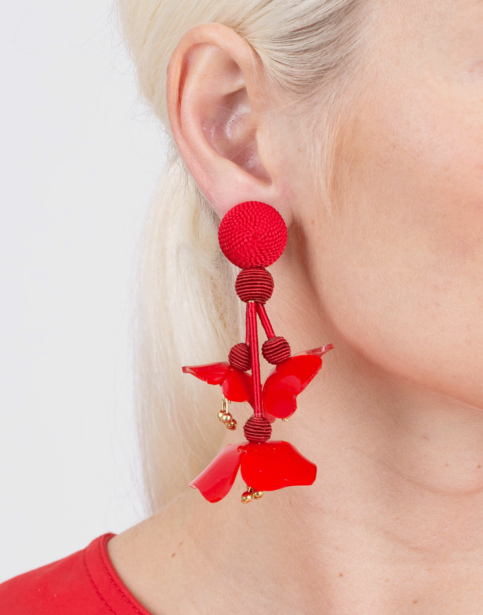 OSCAR DE LA RENTA-Falling Flower Earrings-CARMINE