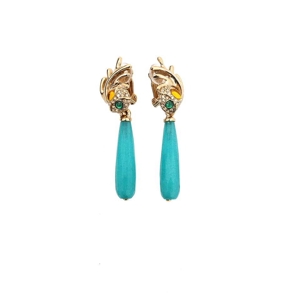 OSCAR DE LA RENTA-Quartz Coral Earrings-CYAN
