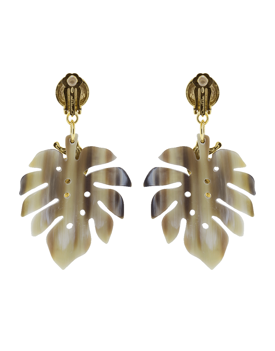 OSCAR DE LA RENTA-Small Jungle Horn Earrings-DRKHORN