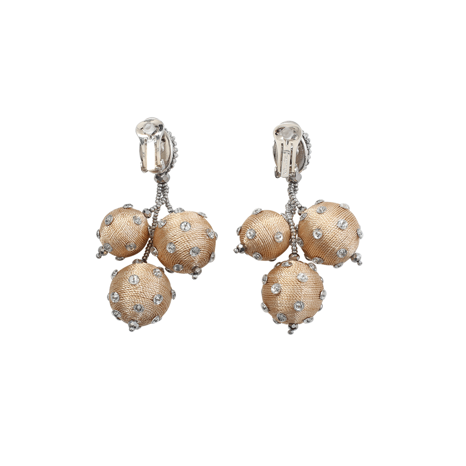 OSCAR DE LA RENTA-Dot Sequin Ball Earrings-GOLD