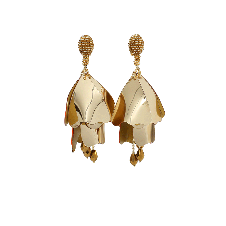 OSCAR DE LA RENTA-Impatient Flower Earrings-GOLD