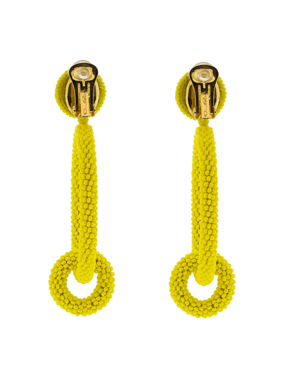 OSCAR DE LA RENTA-Double Hoop Beaded Earrings-MARIGOLD