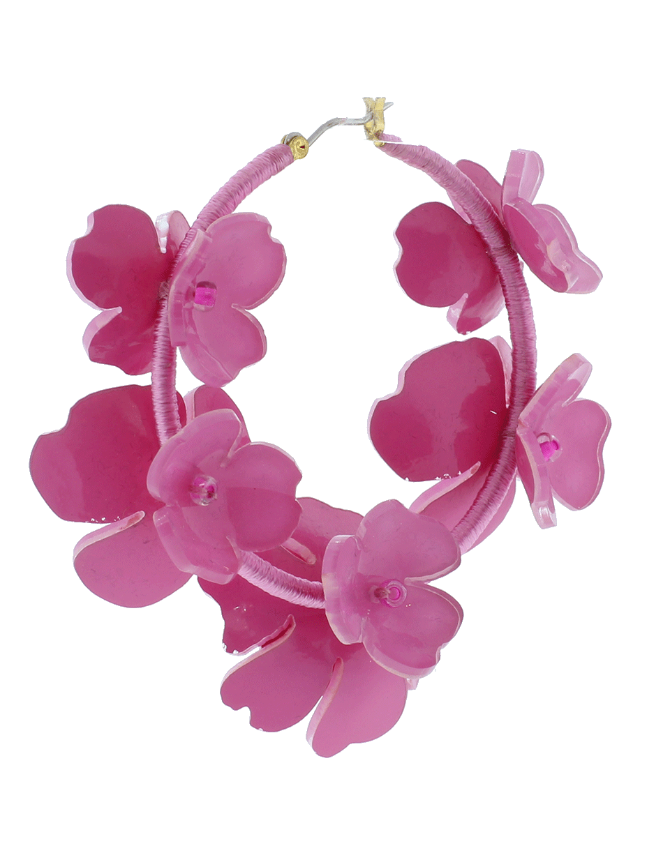 OSCAR DE LA RENTA-Flower Garden Hoop Earrings-SPINEL