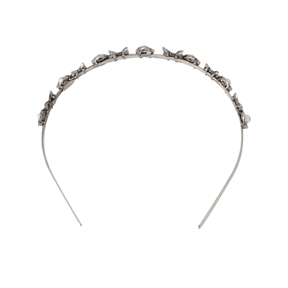 OSCAR DE LA RENTA-Lattice Pearl Headband-SILVER