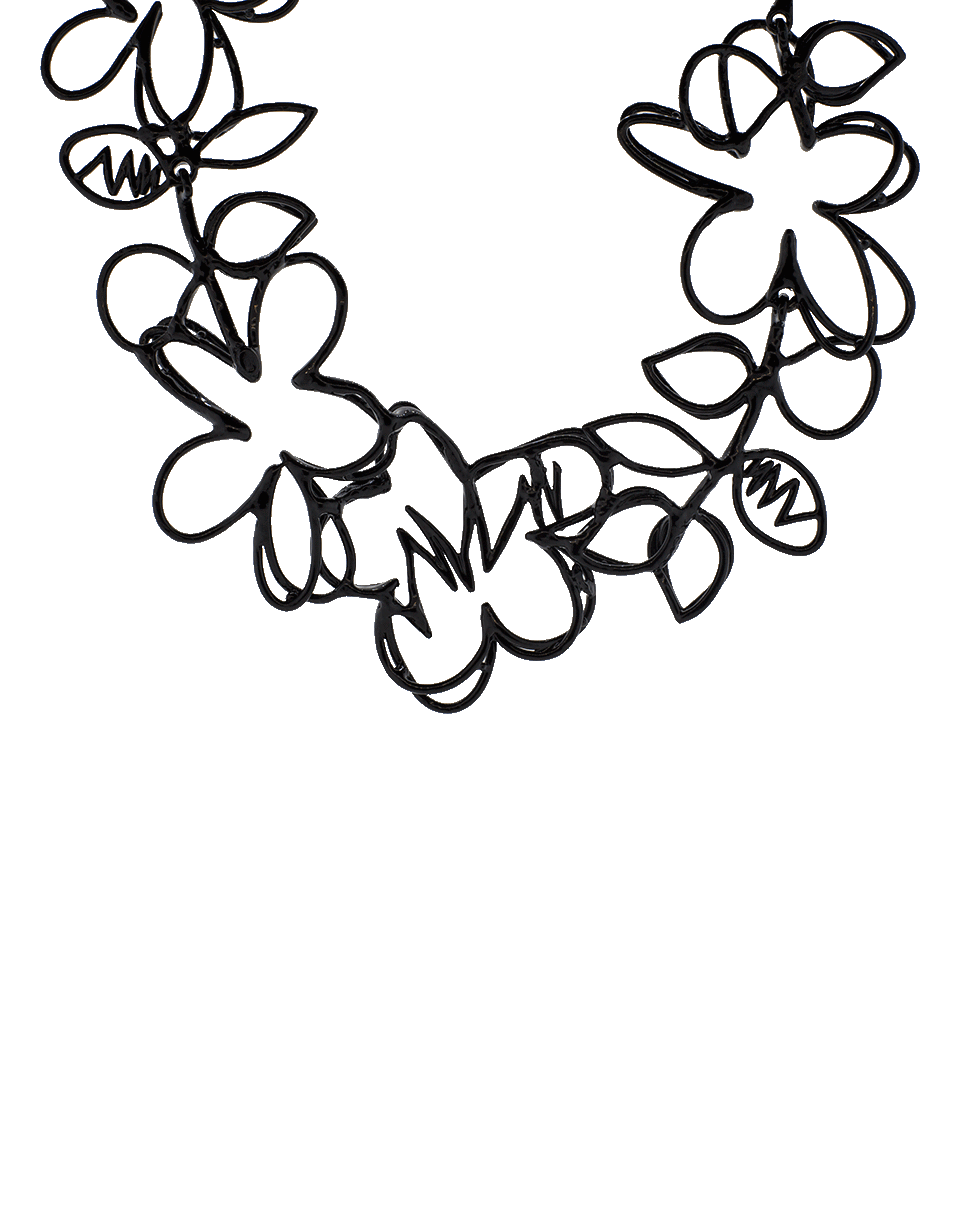 OSCAR DE LA RENTA-Botanical Scribble Necklace-BLACK