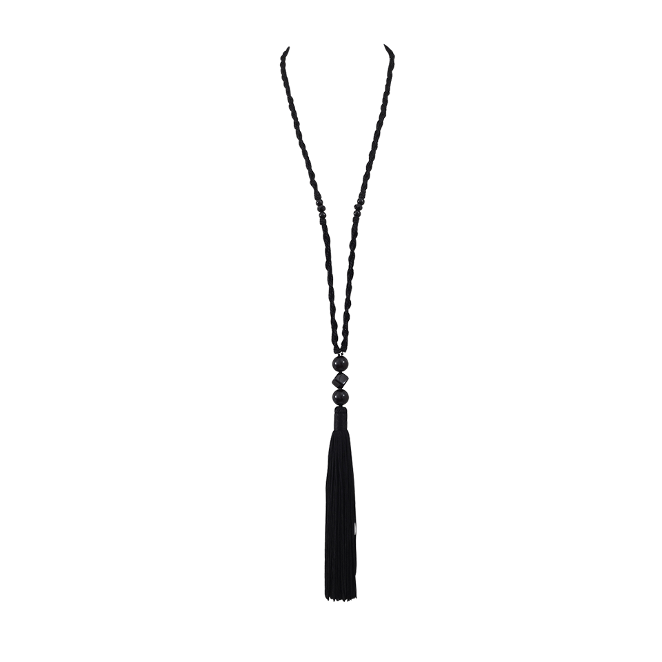 OSCAR DE LA RENTA-Tassel Charm Necklace-BLACK