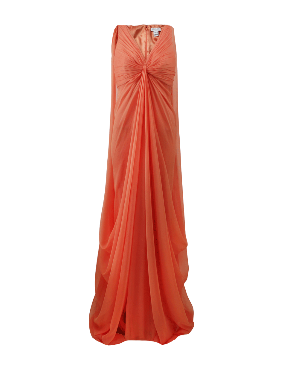 PAMELLA ROLAND-Full Drape Chiffon Gown-ORANGE