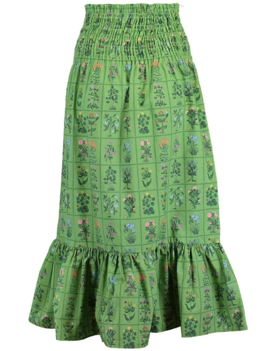 RHODE-Gridded Garden Green Artie Skirt-