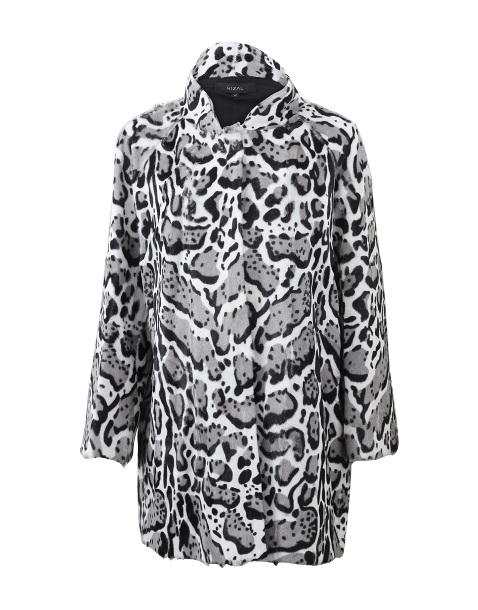RIZAL-Snow Leopard Fur Coat-GRY/BLK