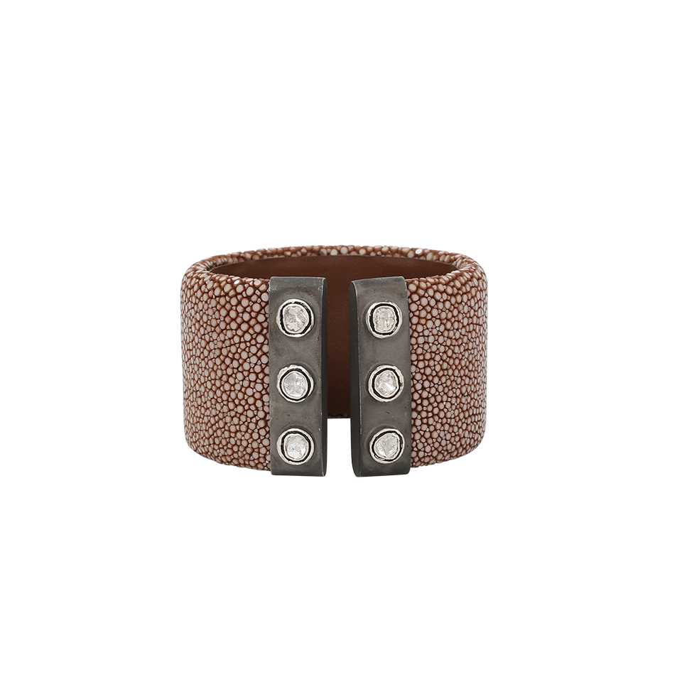 S. CARTER DESIGNS-Brown Sting Ray Cuff-SILVER