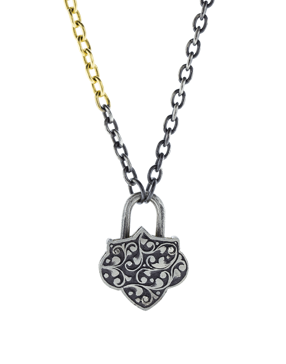 SEVAN BICAKCI-Lantern Mixed Diamond Lock Pendant-YELLOW GOLD