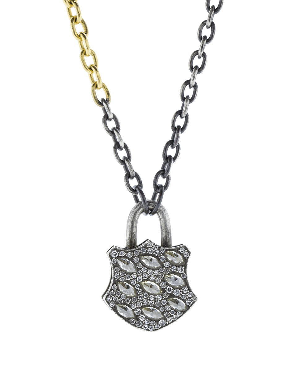 SEVAN BICAKCI-Medium Diamond Lock Pendant-YELLOW GOLD