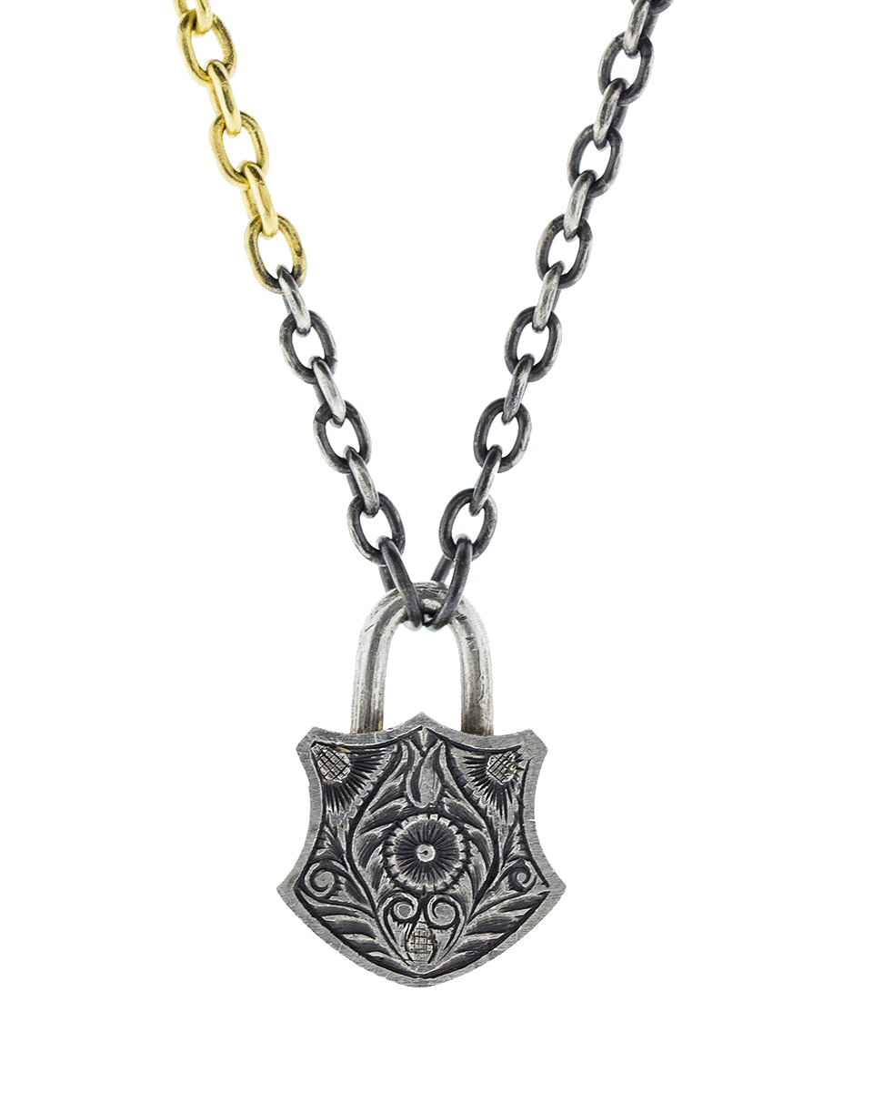 SEVAN BICAKCI-Medium Diamond Lock Pendant-YELLOW GOLD