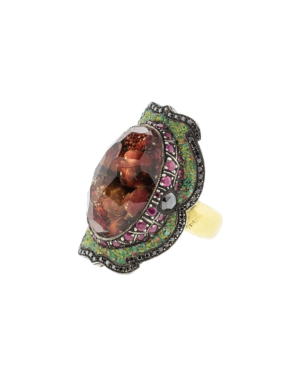 SEVAN BICAKCI-Carved Pomegranate Ring In Citrine-YELLOW GOLD