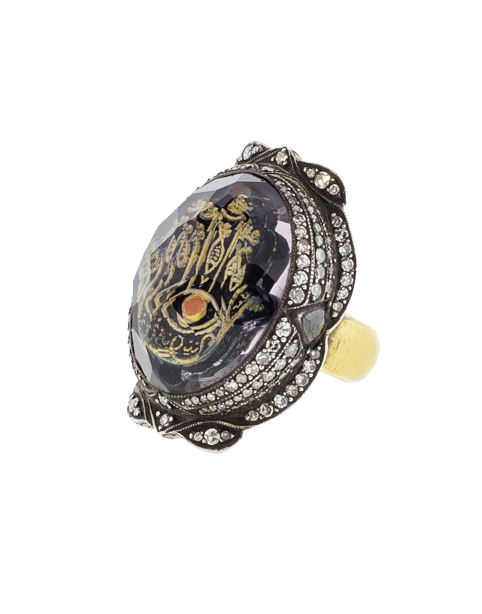 SEVAN BICAKCI-Carved Hamsa Ring In Amethyst-YELLOW GOLD