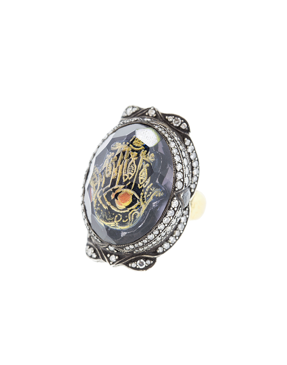 SEVAN BICAKCI-Carved Hamsa Ring In Amethyst-YELLOW GOLD