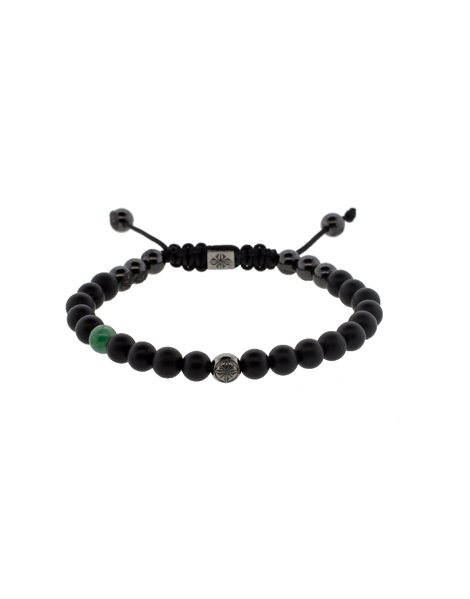 Emeralds and Black Diamonds Bracelet - Shamballa Jewels - Beaded