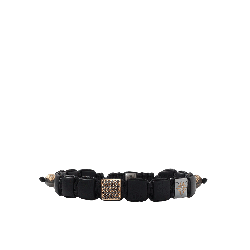 SHAMBALLA JEWELS-Onyx And Diamond Lock Bracelet-ROSE GOLD