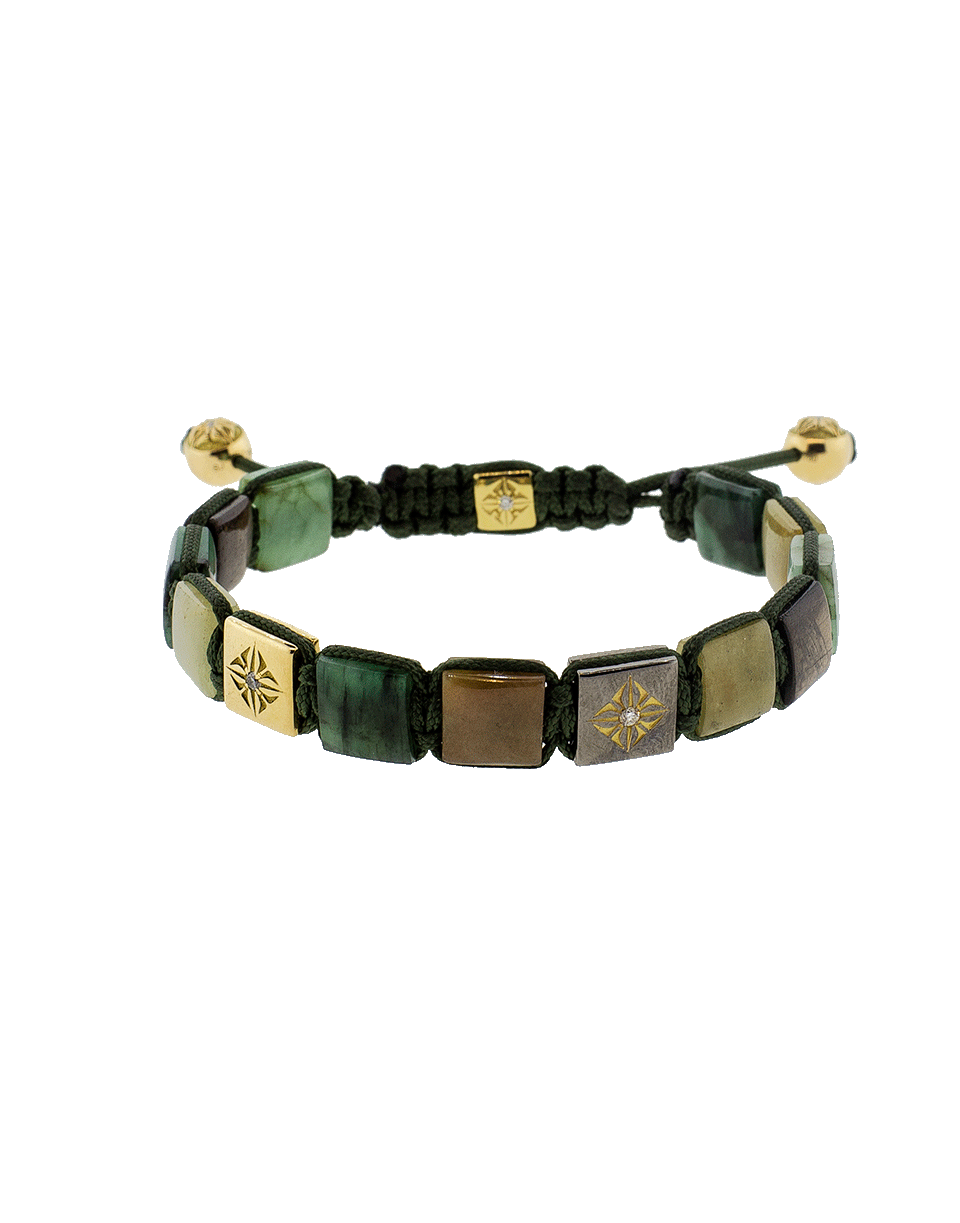 SHAMBALLA JEWELS-Emerald And Yellow Sapphire Lock Bracelet-YELLOW GOLD