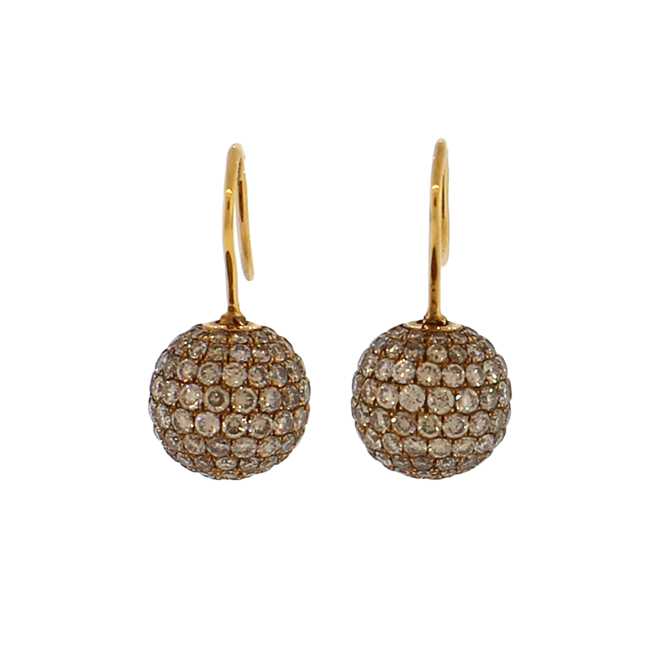 SHAMBALLA JEWELS-Cognac Diamond Pave Earrings-ROSE GOLD