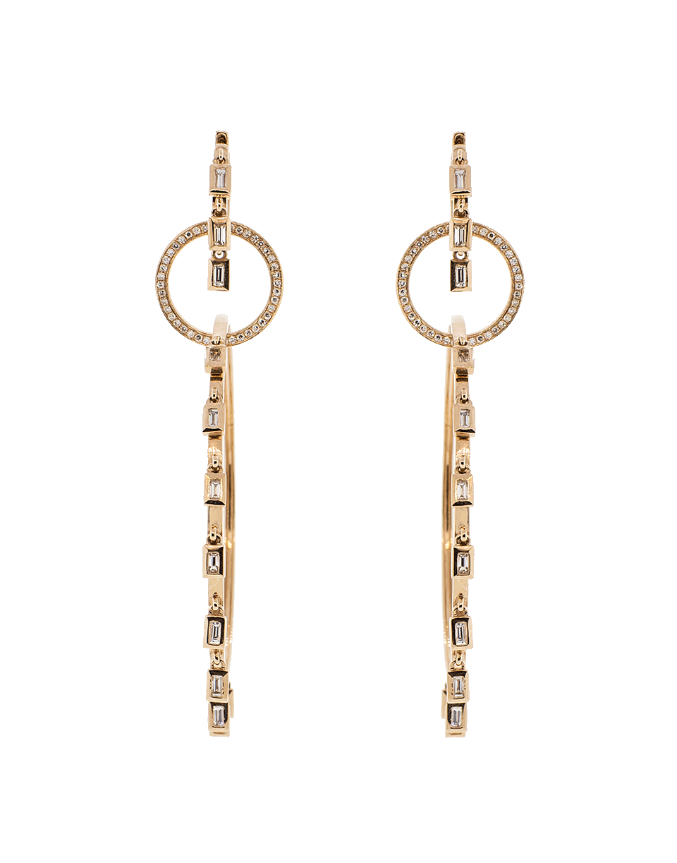 SHAY JEWELRY-3 Tier Baguette Diamond Hoops-ROSE GOLD