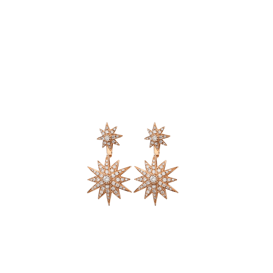 SHAY JEWELRY-Double Starburst Diamond Stud And Ear Jacket-ROSE GOLD
