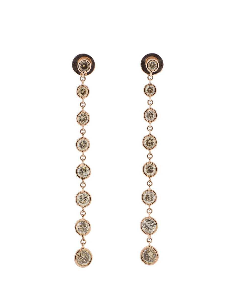 SHAY JEWELRY-Station Drop Cognac Diamond Earrings-ROSE GOLD