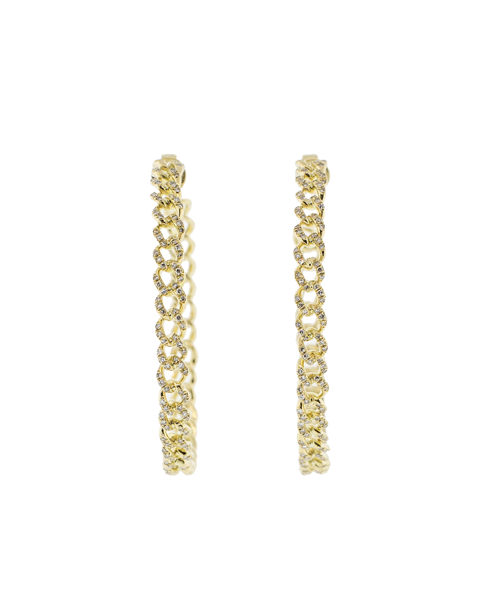 SHAY JEWELRY-Essential Pave Diamond Link Hoops-YELLOW GOLD