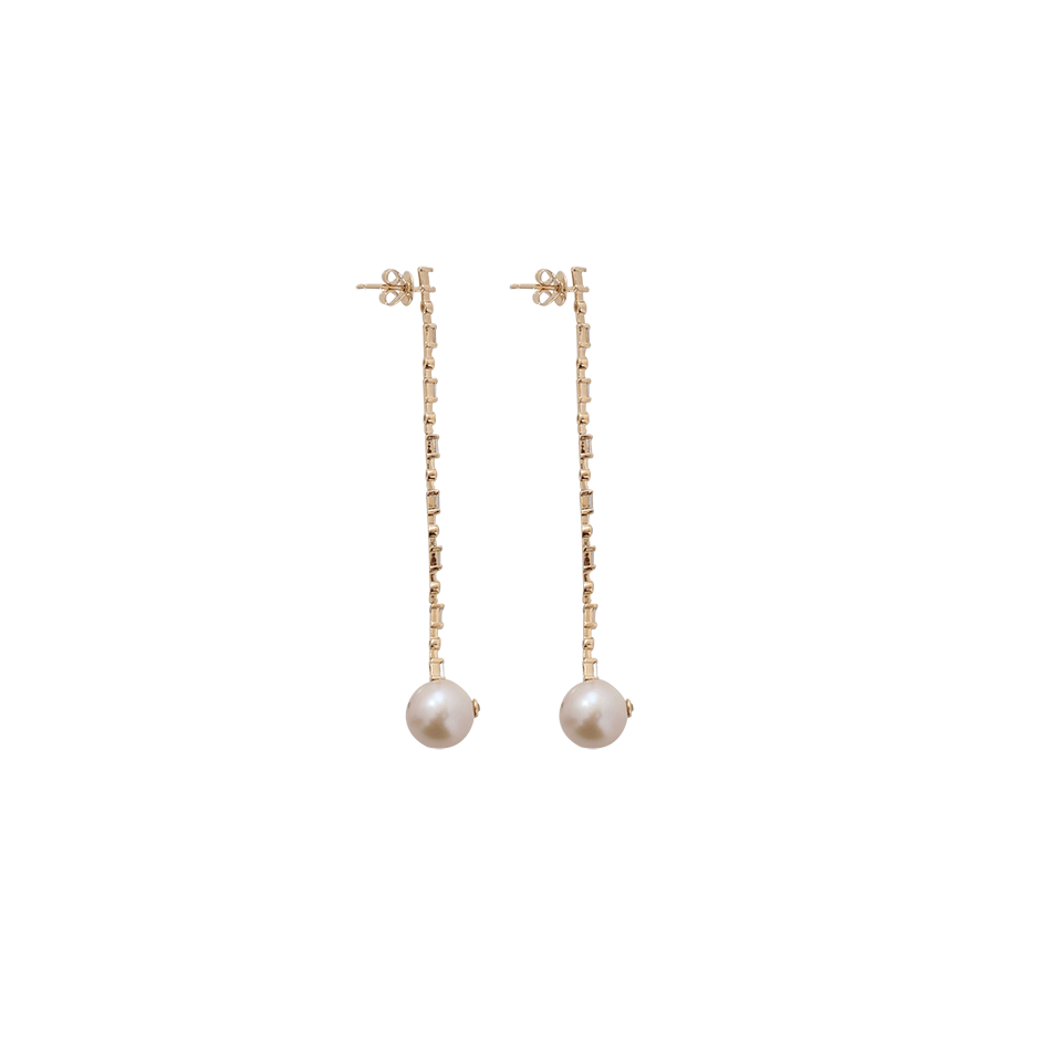 SHAY JEWELRY-Mixed Diamond And Pearl Drop Stick Earrings-YELLOW GOLD