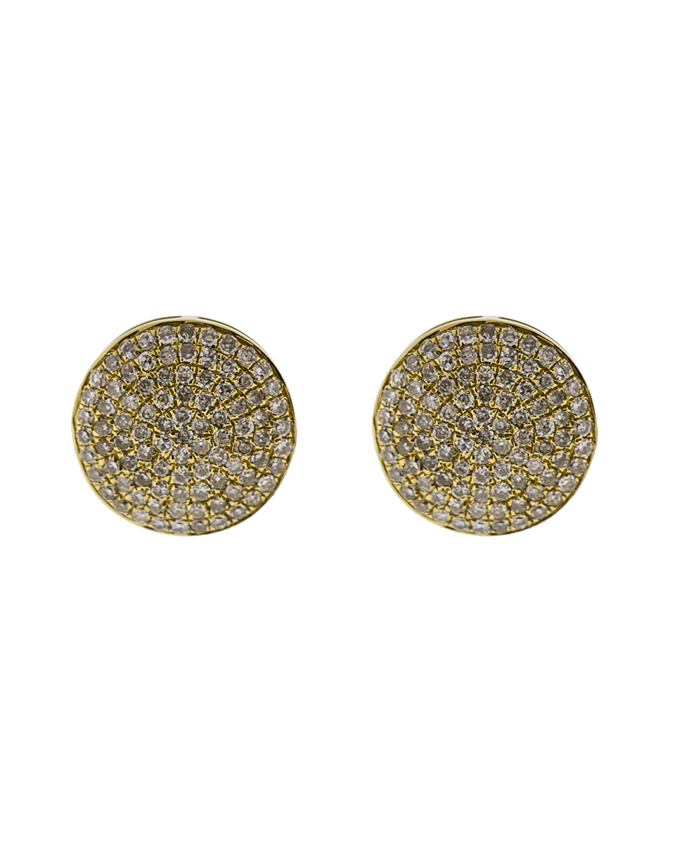 SHAY JEWELRY-Round Pave Diamond Stud Earrings-YELLOW GOLD