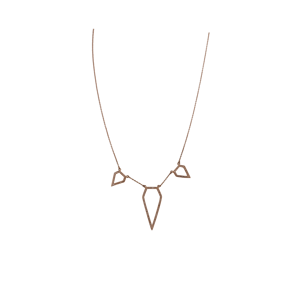 SHAY JEWELRY-Diamond Pave Triple Open Pentagon Necklace-ROSE GOLD